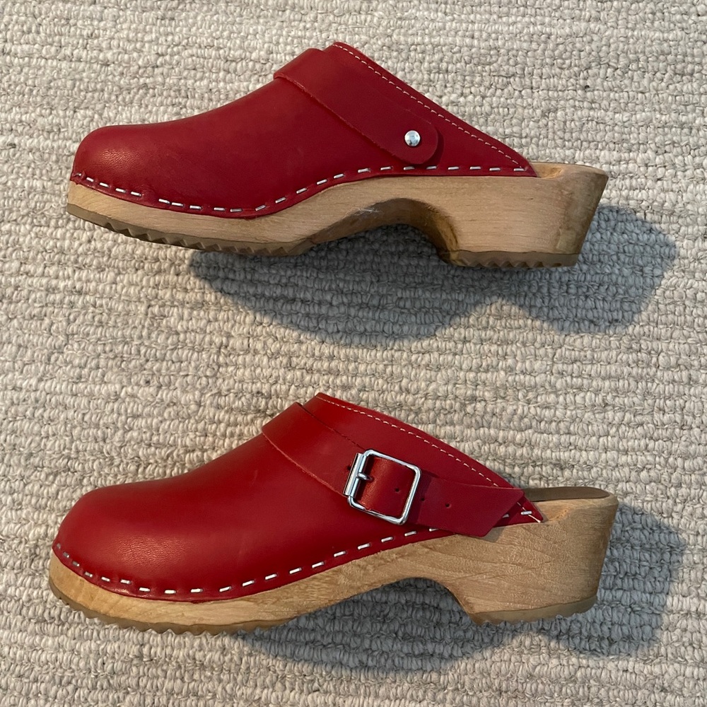 Red Mia Alma Clogs